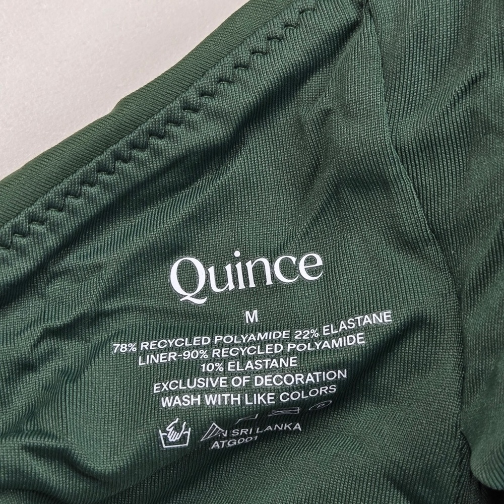 NWT QUINCE Italian Scoop Neck Bikini Top Women’s Medium Palm 6629 - Picture 8 of 12